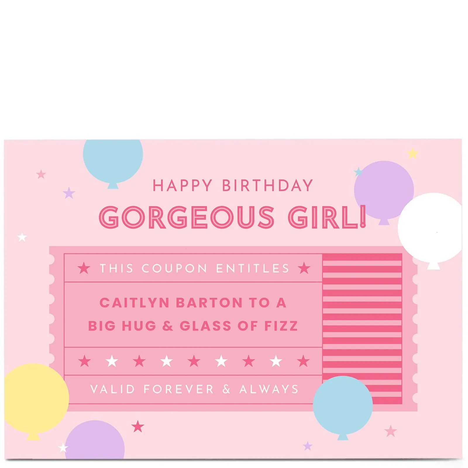 Personalised Birthday Card - Fizz Coupon Birthday|For Him