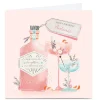 Card Factory Personalised Birthday Card - Pastel Laughter and Drinking Gin
