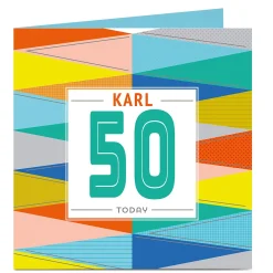 BOY Card Factory Personalised Birthday Card - Multi Coloured Blue, Editable Age