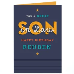 Card Factory Personalised Birthday Card - Son In Law