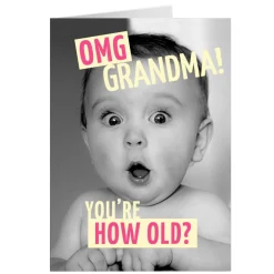 Outlet Personalised Birthday Card - OMG Grandma, You're How Old? For Grandma|Funny