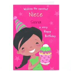 Kids Card Factory Personalised Birthday Card - Sweetest Niece