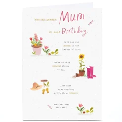 Card Factory Personalised Birthday Card - Roses in The Garden of Life, Mum
