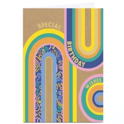 Kids Card Factory Personalised Birthday Card - Special Birthday Wishes Rainbow