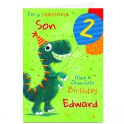 New Personalised Birthday Card - Dino-mite Kids For Son|Son