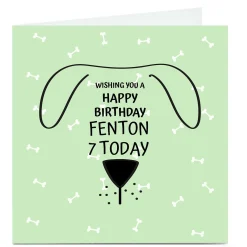 Kids Card Factory Personalised Birthday Card - Dog Face
