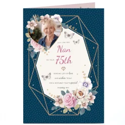 Best Personalised Birthday Card Photo Card - Nan On Your 75th, Editable Age For Mum|Mum