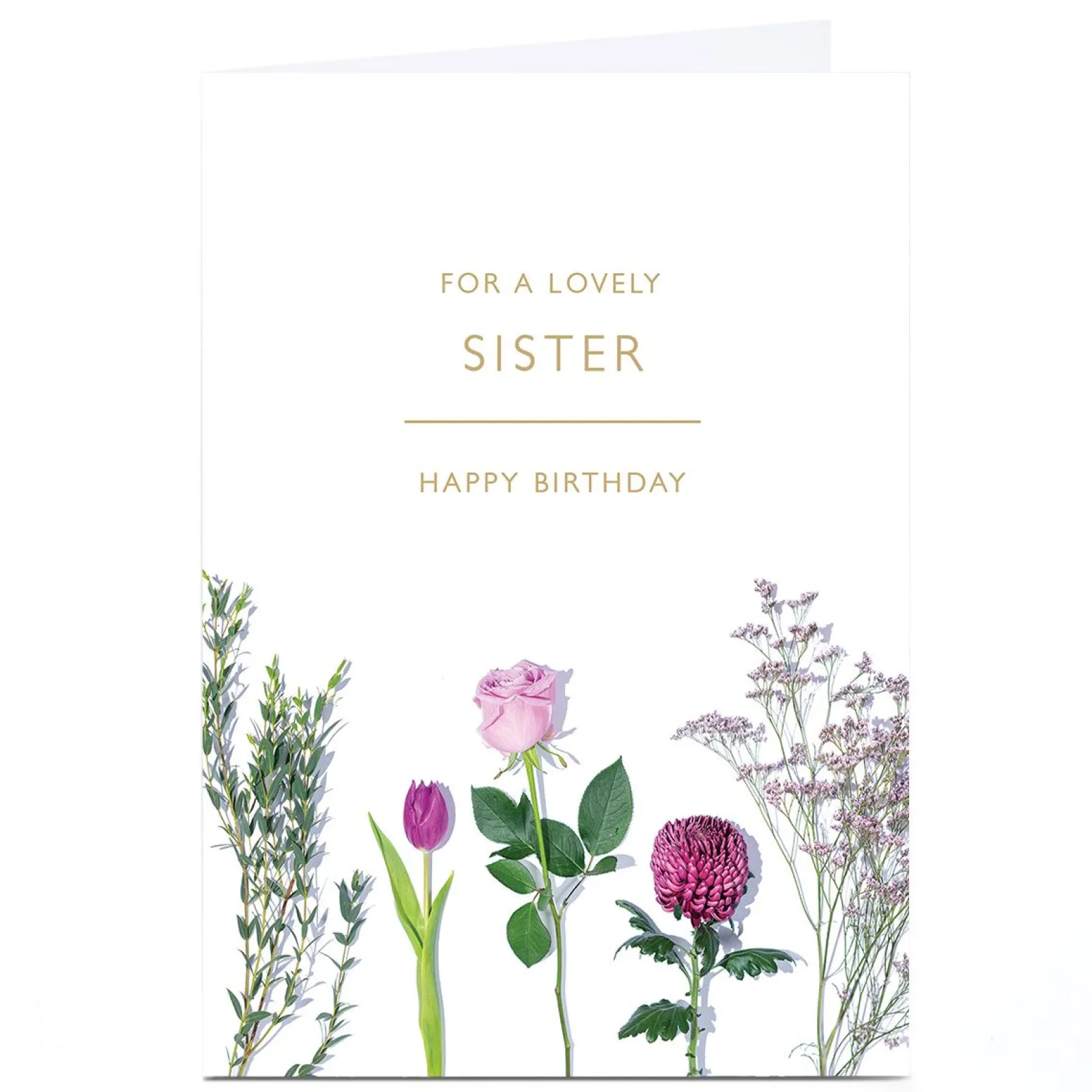 Online Personalised Birthday Card - Wild Flowers, Sister For Sister|Birthday