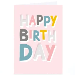 Kids Card Factory Personalised Birthday Card - Pastels Happy Birthday