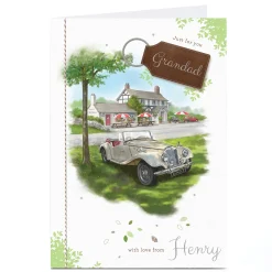 Card Factory Personalised Birthday Card - Classic Car Just For You, Grandad