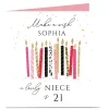Card Factory Personalised Birthday Card - Make A Wish Niece, Editable Age