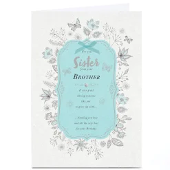 Hot Personalised Birthday Card - Having You To Grow Up with, Sister From Brother For Sister|Birthday