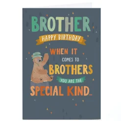 Card Factory Personalised Birthday Card - Special Kind of Brother