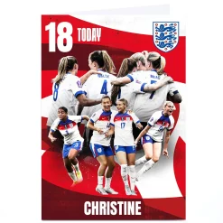 Card Factory Personalised Birthday Card - Lionesses England Team 18 Today