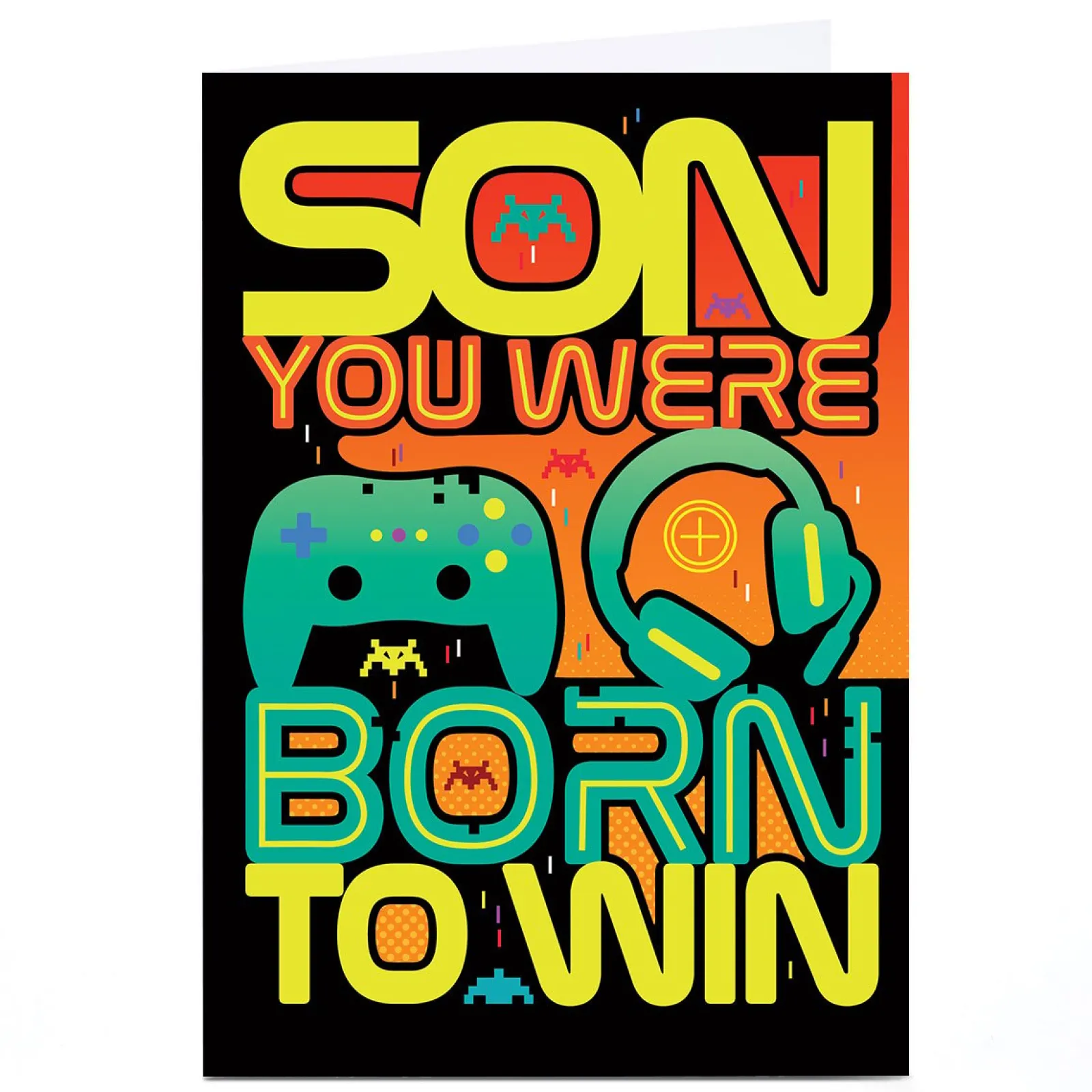New Personalised Birthday Card - Born To Win Gaming, Son Kids For Son|Son