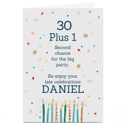 Online Personalised Birthday Card - 30 Plus 1 Birthday|For Him