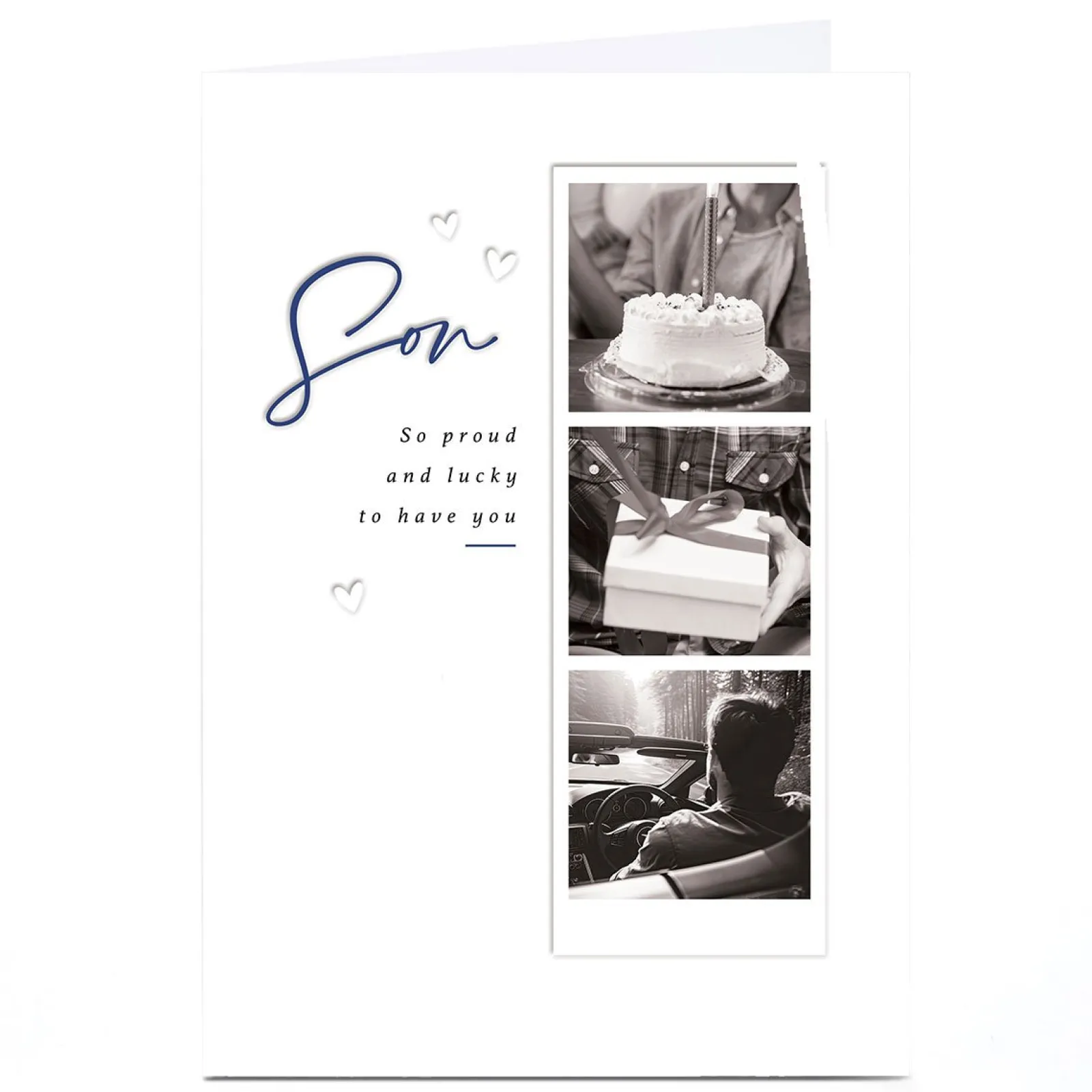 Card Factory Personalised Birthday Card - Classic Polaroid Strip, Son