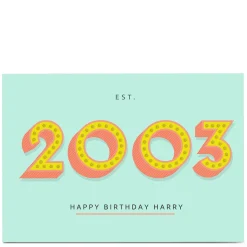 Card Factory Personalised Birthday Card - Est. Any Year