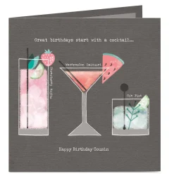 Hot Personalised Birthday Card - Great Birthdays Start With A Cocktail Premium Square|Birthday