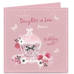 Card Factory Personalised Birthday Card - Special Daughter-in-Law Cupcake