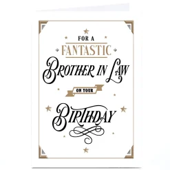 Online Personalised Birthday Card - Classic Script, Fantastic Brother-in-Law Birthday|For Him