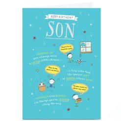 Online Personalised Birthday Card - Cheeky Chappie Making Other Happy, Son Kids For Son|Son