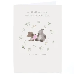Card Factory Personalised Birthday Card - For Mam With Love From Your Daughter Koalas