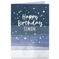 Clearance Personalised Birthday Card - Blue Grey Gradient For Uncle|For Son