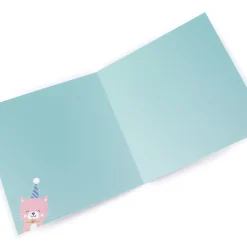 Card Factory Personalised Birthday Card - Cat In A Party Hat, Editable Age