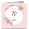 Sale Personalised Birthday Card - With Wishes, Floral, Editable Age For Sister|70Th Birthday