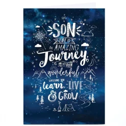 Card Factory Personalised Birthday Card - Watching You Learn Live and Grow, Son