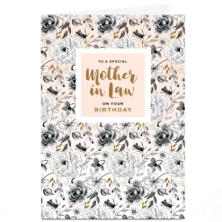 Clearance Personalised Birthday Card - Peach Florals, Special Mother In Law For Mum|Mum
