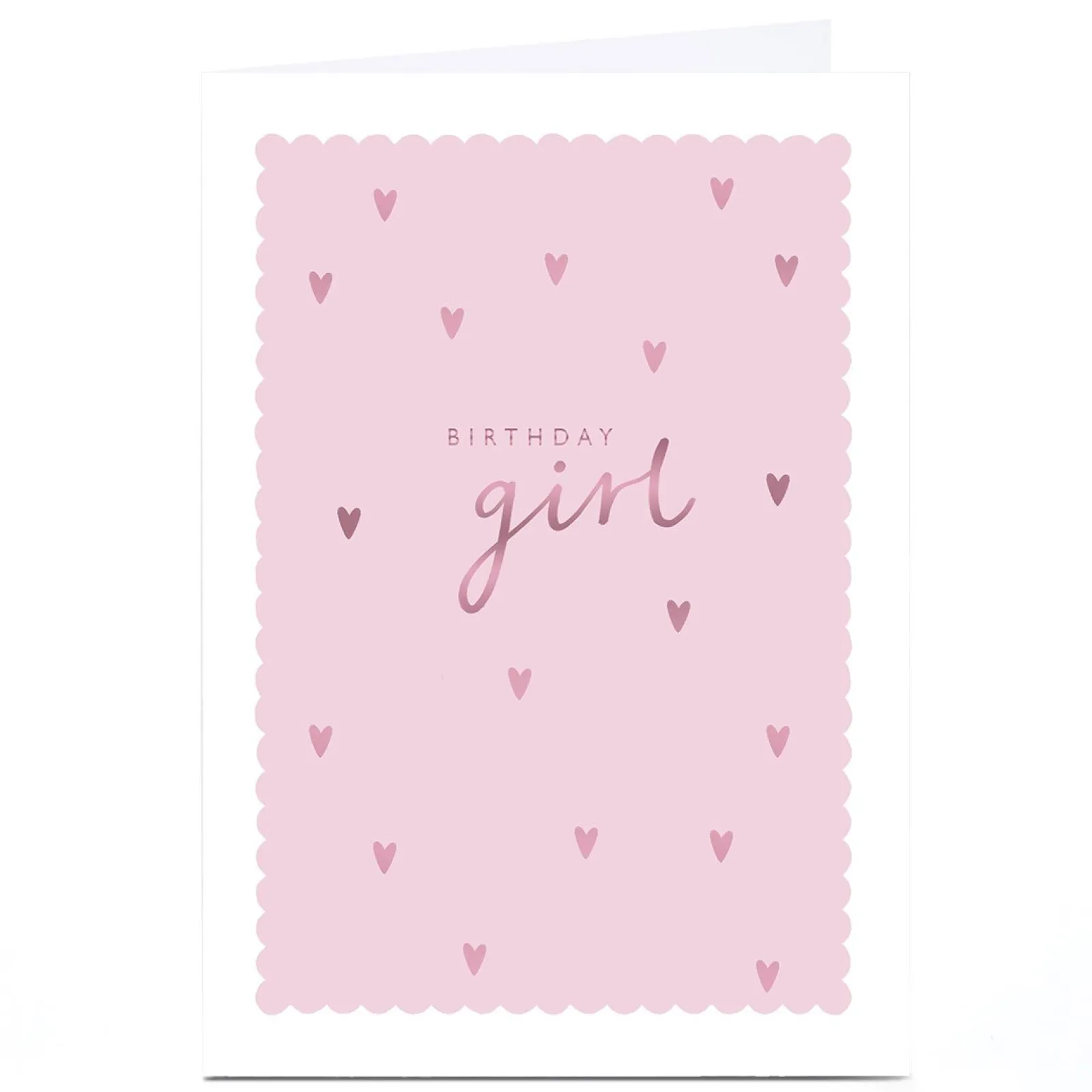 Kids Card Factory Personalised Birthday Card - Birthday Girl Hearts