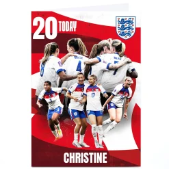New Personalised Birthday Card - Lionesses England Team 20 Today Trending|Special Age