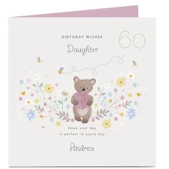 Card Factory Personalised Birthday Card - Bear, Perfect In Every Way, Editable Age