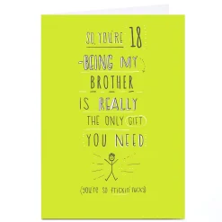Clearance Personalised Birthday Card - Only Gift You Need, Editable Age For Brother|18Th Birthday