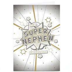 Kids Card Factory Personalised Birthday Card - Comic Book Style Explosion, Nephew