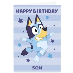 Hot Personalised Birthday Card - Bluey Son Blue Kids For Son|Son
