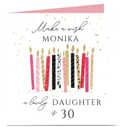 Online Personalised Birthday Card - Make A Wish, Candles, Editable Age For Wife|For Sister
