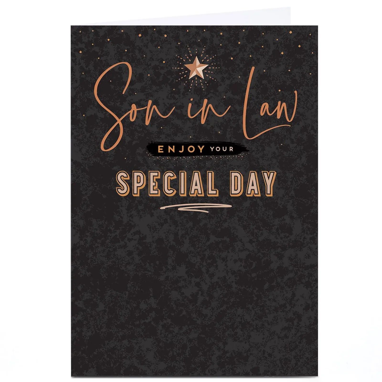 Online Personalised Birthday Card - Black and Bronze Special Day, Son-in-Law Birthday|For Him