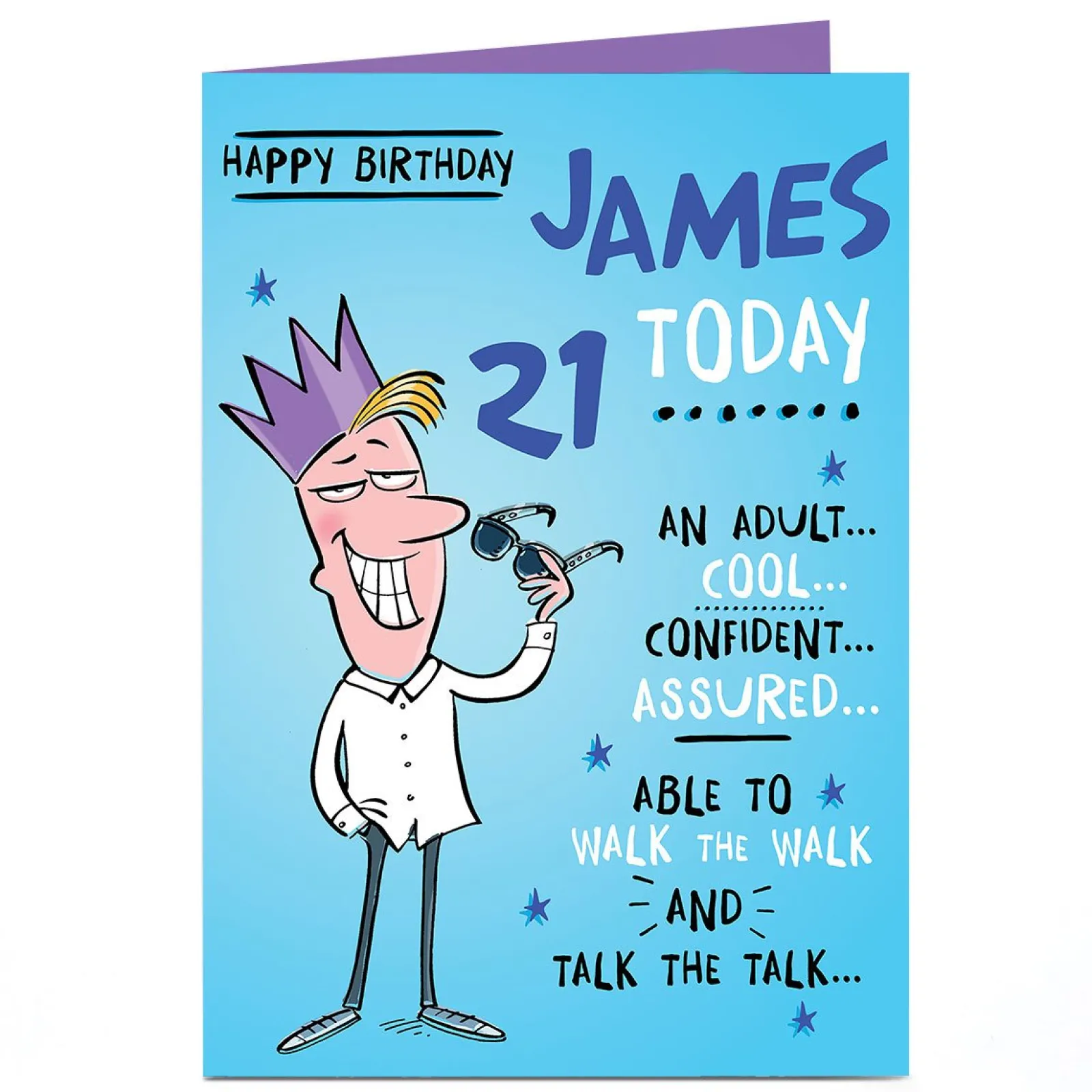 Personalised Birthday Card - Cool & Confident, Editable Age For Son|For Nephew
