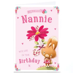 Card Factory Personalised Birthday Card - Little Girl Bunny, Nannie