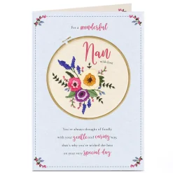 Sale Personalised Birthday Card - For A Wonderful Nan Embroidery Birthday|For Her