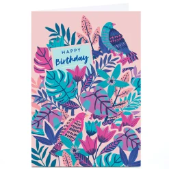 Card Factory Personalised Birthday Card - Tropical Birds