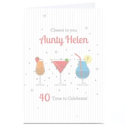 Hot Personalised Birthday Card - Cheers To You, Aunty Editable Age For Sister|For Niece