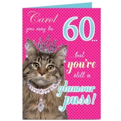 New Personalised Birthday Card - Glamour Puss, Editable Age For Mum|For Daughter