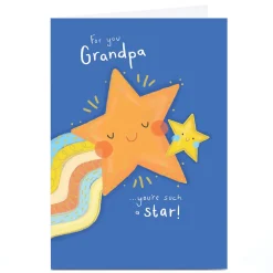 Outlet Personalised Birthday Card - Cute Shooting Stars, Grandpa For Grandad|Birthday