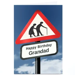 Card Factory Personalised Birthday Card - Old People Road Sign