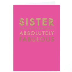 Card Factory Personalised Birthday Card - Absolutely Fabulous Birthday, Sister