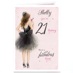 Card Factory Personalised Birthday Card - Glamorous Tutu, Editable Age
